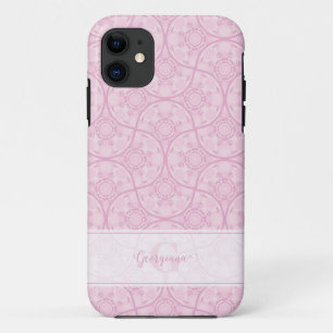 Monogrammatische Art Deco Fans Preppy in roze mand Case-Mate iPhone Case