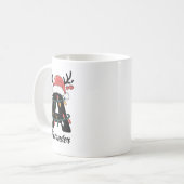 Monogrammatische familie Kerstmis | Gepersonalisee Koffiemok (Voorkant links)
