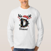 Monogrammatische familie Kerstmis | Gepersonalisee T-shirt (Voorkant)