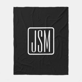 Monogrammatische Initialen | Zwart & Wit Fleece Deken