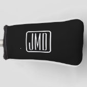 Monogrammatische Initialen | Zwart & Wit Golfheadcover (Voorkant)