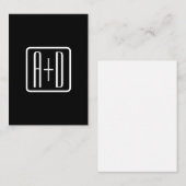 Monogrammatische Initialen | Zwart & Wit Informatiekaartje (Voorkant / Achterkant)