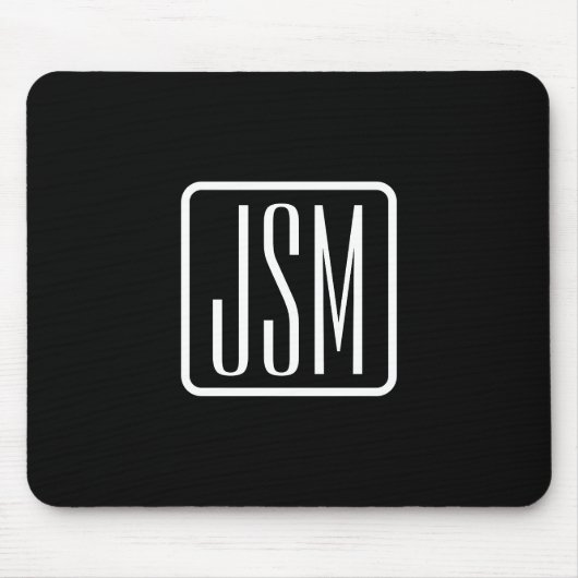 Monogrammatische Initialen | Zwart & Wit Muismat (Voorkant)