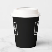 Monogrammatische Initialen | Zwart & Wit Papieren Bekers (Links)