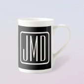 Monogrammatische Initialen | Zwart & Wit Porselein Kop