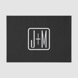 Monogrammatische Initialen | Zwart & Wit Tissuepapier