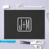 Monogrammatische Initialen | Zwart & Wit Tissuepapier (Craft)