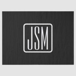 Monogrammatische Initialen | Zwart & Wit Tissuepapier