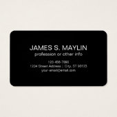 Monogrammatische Initialen | Zwart & Wit Visitekaartje (Achterkant)