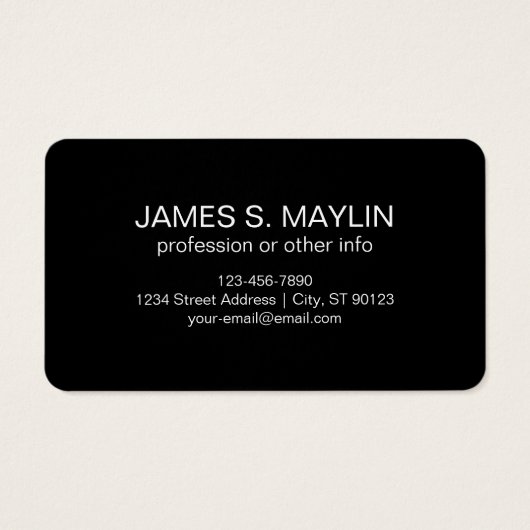 Monogrammatische Initialen | Zwart & Wit Visitekaartje (Achterkant)