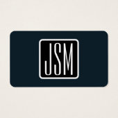 Monogrammatische Initialen | Zwart & Wit Visitekaartje (Voorkant)