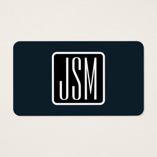 Monogrammatische Initialen | Zwart & Wit Visitekaartje (Voorkant)