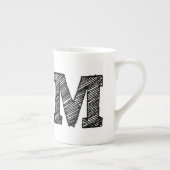 Monogrammatische Mok: letter "M" Porselein Kop (Rechts)