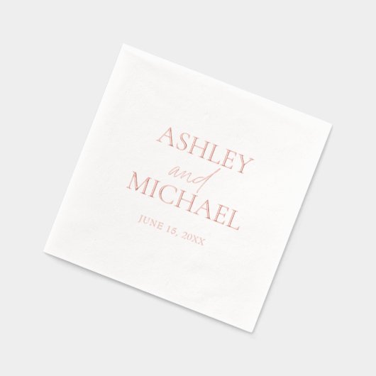 Monogrammatische naam Minimal Script Roos Gold Folie Servetten (Links)