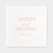 Monogrammatische naam Minimal Script Roos Gold Folie Servetten (Voorkant)