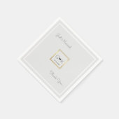 monogramme bleke grijze bruiloft servetten (Hoek)