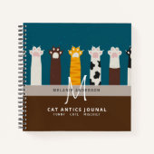 Monogramme CAT Pootafdrukken Om Over Na Te Denken Notitieboek (Voorkant)