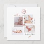 Monogramme de bricolage en D'or Remerciement Kaart (Voorkant)