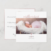 Monogramme de bricolage en D'or Roos Remerciement Kaart (Voorkant / Achterkant)