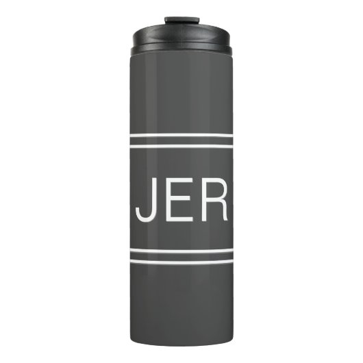 Monogramme Initialen Stijlvol reizen Drinkware Gre Thermosbeker (Voorkant)