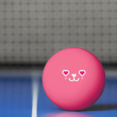 monogramme-roze Kawaii kattegezicht Pingpongbal (Net)