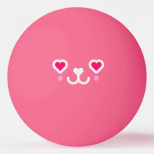 monogramme-roze Kawaii kattegezicht Pingpongbal