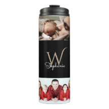 Monogrammed 10 Photo Collage Black