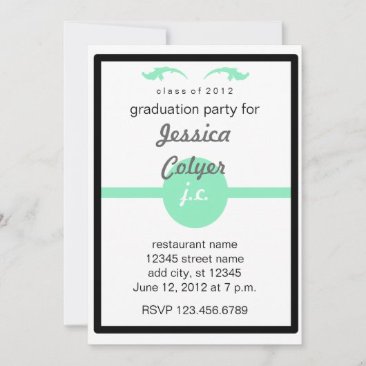 Monogrammed 2012 Graduation Party Kaart (Voorkant)