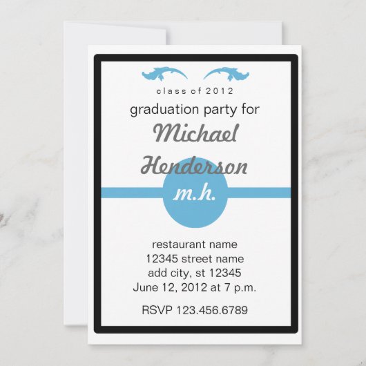Monogrammed 2012 Graduation Party Kaart (Voorkant)