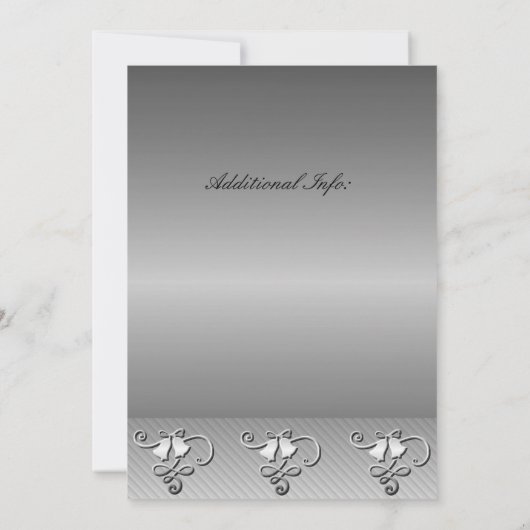 Monogrammed 25th Jubileum Silver Invitation Kaart (Achterkant)