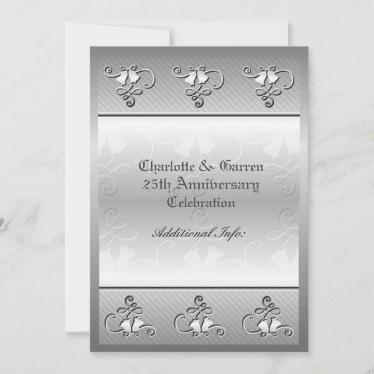 Monogrammed 25th Jubileum Silver Kaart (Voorkant)