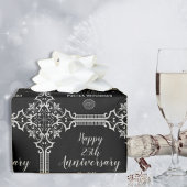 Monogrammed 25th Wedding Jubileum Silver Cadeaupapier