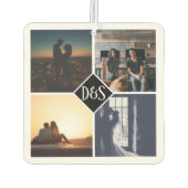 Monogrammed 4 Foto Aangepaste Collage Persoonlijk Luchtverfrisser (Achterkant)