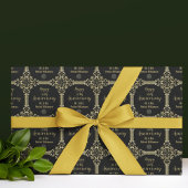 Monogrammed 50th Wedding Jubileum Art Deco Cadeaupapier