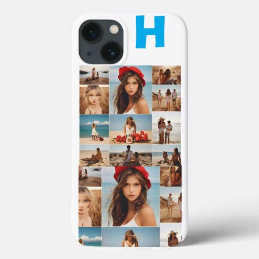 Monogrammed 7 fotocollage, gepersonaliseerde elega Case-Mate iPhone case (Achterkant)