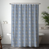 Monogrammed Aangepaste Naam Wit Daisy Bloemen Patr Douchegordijn