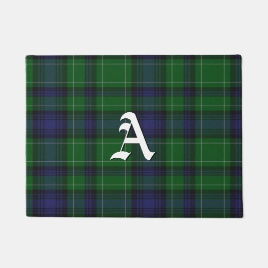 Monogrammed Abercrombie Tartan Gedekte deur Mat (Voorkant)