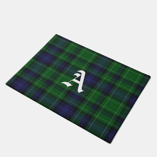 Monogrammed Abercrombie Tartan Gedekte deur Mat (Schuin)
