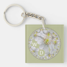 Monogrammed Abstract Fun Floral Art Geel Bruin