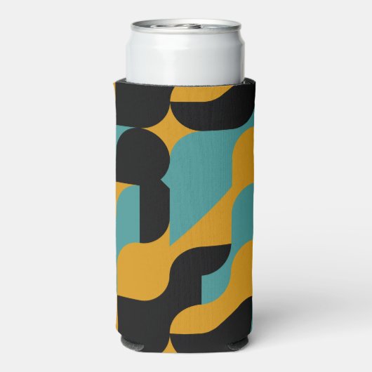 Monogrammed Abstract Patroon Gepersonaliseerd Seltzer Blikjeskoeler (Seltzer Achterkant)