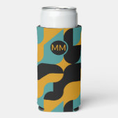 Monogrammed Abstract Patroon Gepersonaliseerd Seltzer Blikjeskoeler (Seltzer Voorkant)