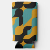 Monogrammed Abstract Patroon Gepersonaliseerd Seltzer Blikjeskoeler (Achterkant)