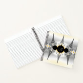 Monogrammed Abstract Silver Fractal Notitieboek (Binnen)