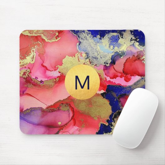 Monogrammed Abstracte Art Jewel Tone Muismat (Met muis)