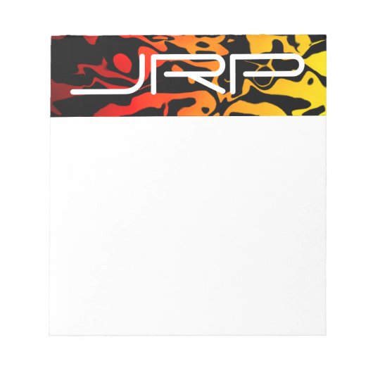 Monogrammed Abstracte Lava Swirl Notitieblok (Voorkant)