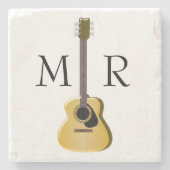 Monogrammed Acoustic Guitar Stenen Onderzetter (Voorkant)