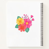 Monogrammed Affirmatie Roze Sinaasappel Geel Bloem Notitieboek (Achterkant)
