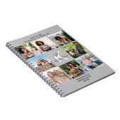 Monogrammed Afstuderen Citaat 8 Foto Collage Gray Notitieboek (Rechterzijde)