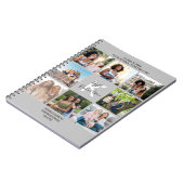 Monogrammed Afstuderen Citaat 8 Foto Collage Gray Notitieboek (Linkerzijde)