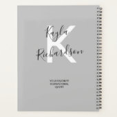 Monogrammed Afstuderen Citaat 8 Foto Collage Gray Planner (Achterkant)